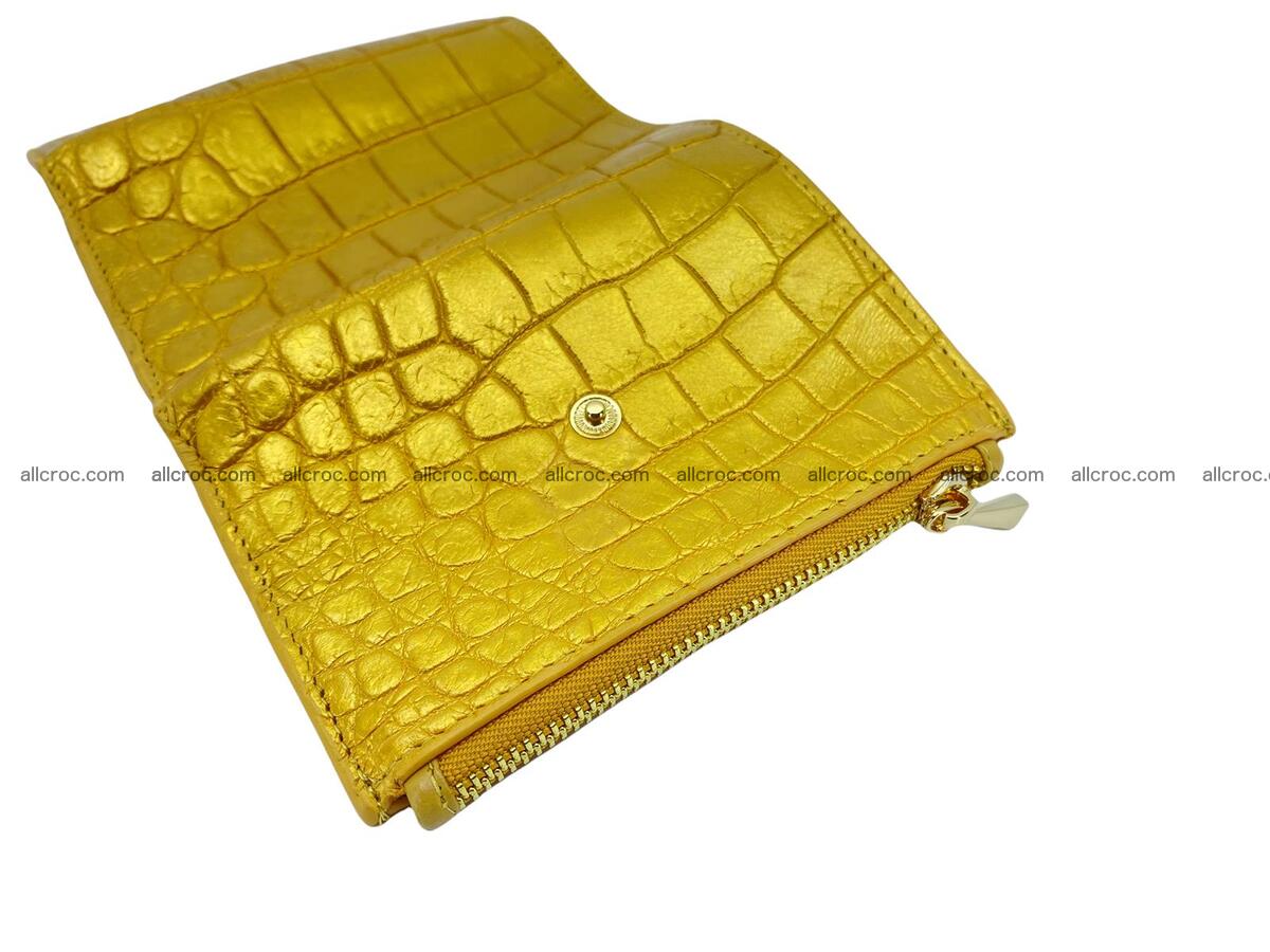 Handcrafted Crocodile skin vertical wallet 1662 Foto 8