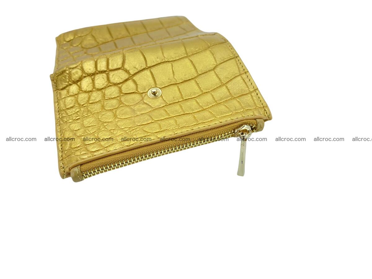 Handcrafted Crocodile skin vertical wallet 1662 Foto 9