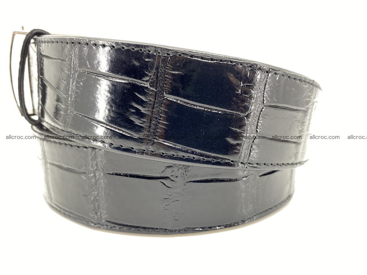 Handcrafted crocodile leather belt belly part 754 Foto 2