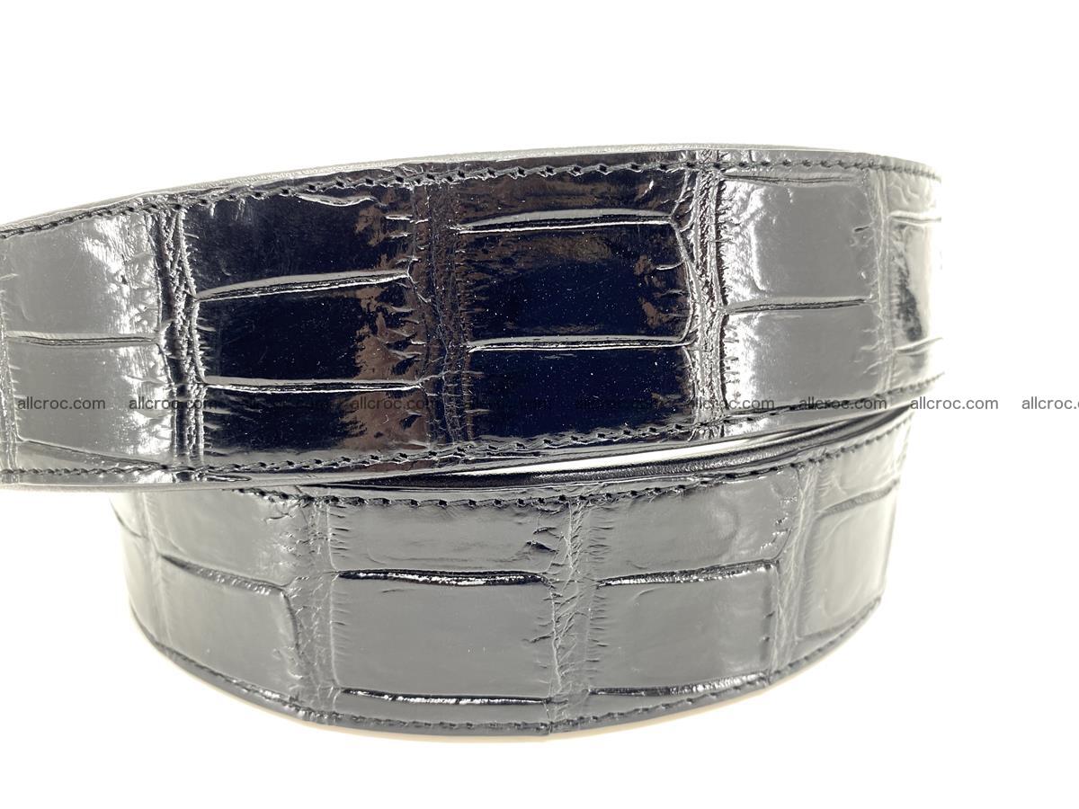 Handcrafted crocodile leather belt belly part 754 Foto 3