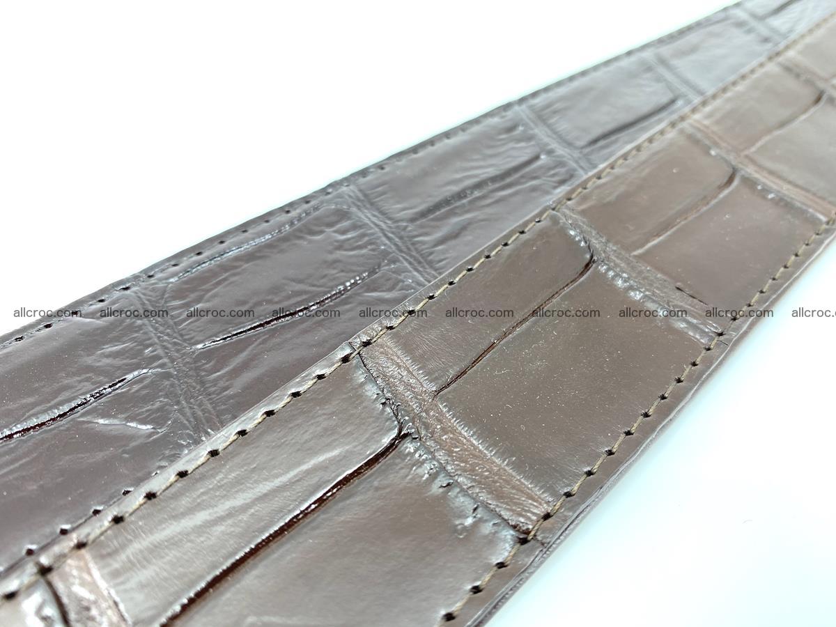 Handcrafted crocodile leather belt belly part 755 Foto 10