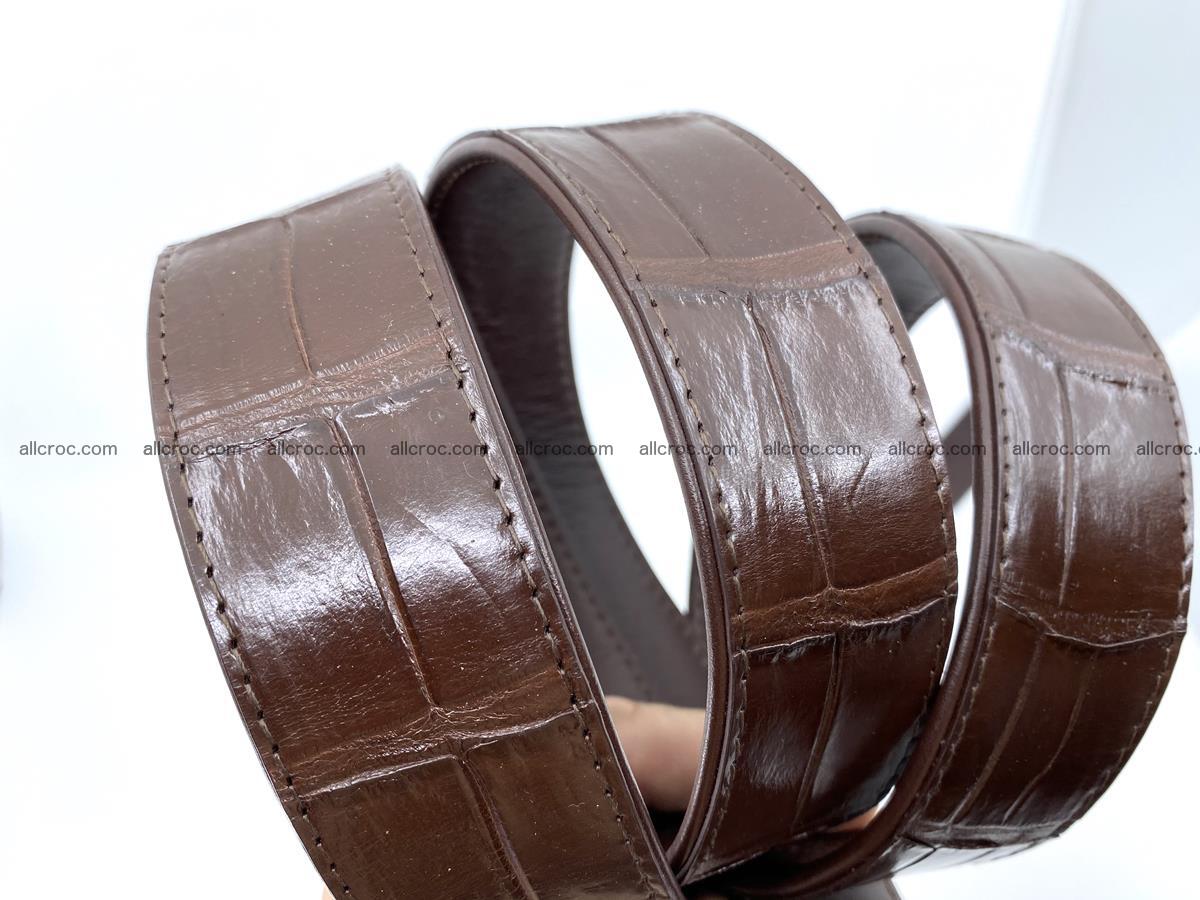 Handcrafted crocodile leather belt belly part 755 Foto 14