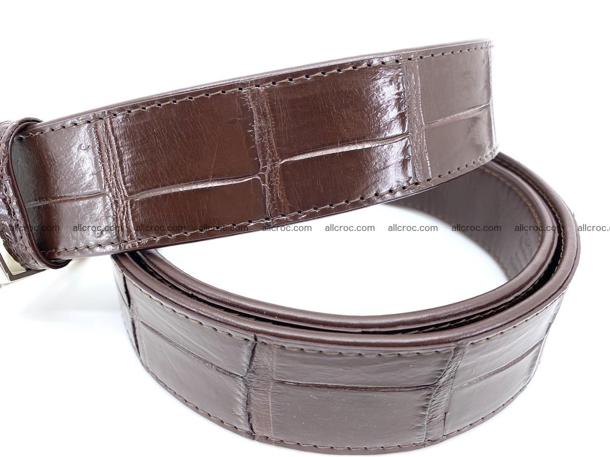 Handcrafted crocodile leather belt belly part 755 Foto 3