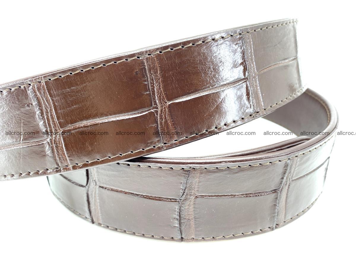 Handcrafted crocodile leather belt belly part 755 Foto 4
