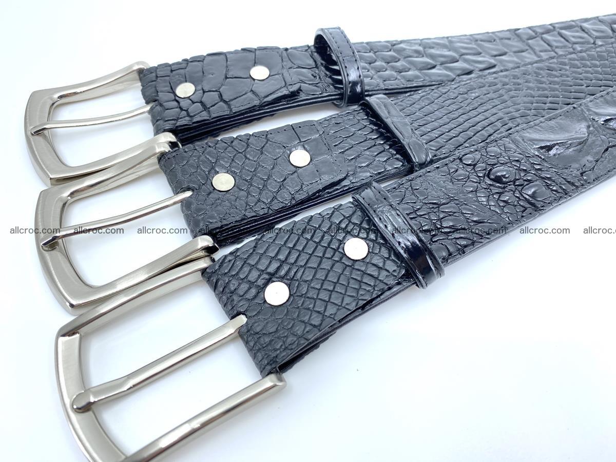 Handcrafted Crocodile leather belt 751 Foto 12