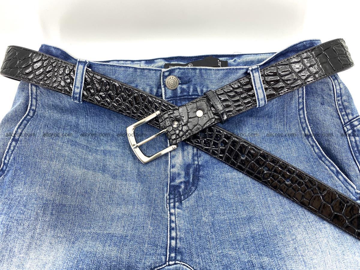 Handcrafted Crocodile leather belt 749 Foto 7