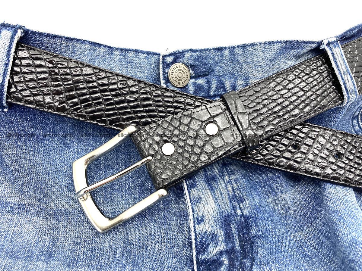 Handcrafted Crocodile leather belt 751 Foto 9