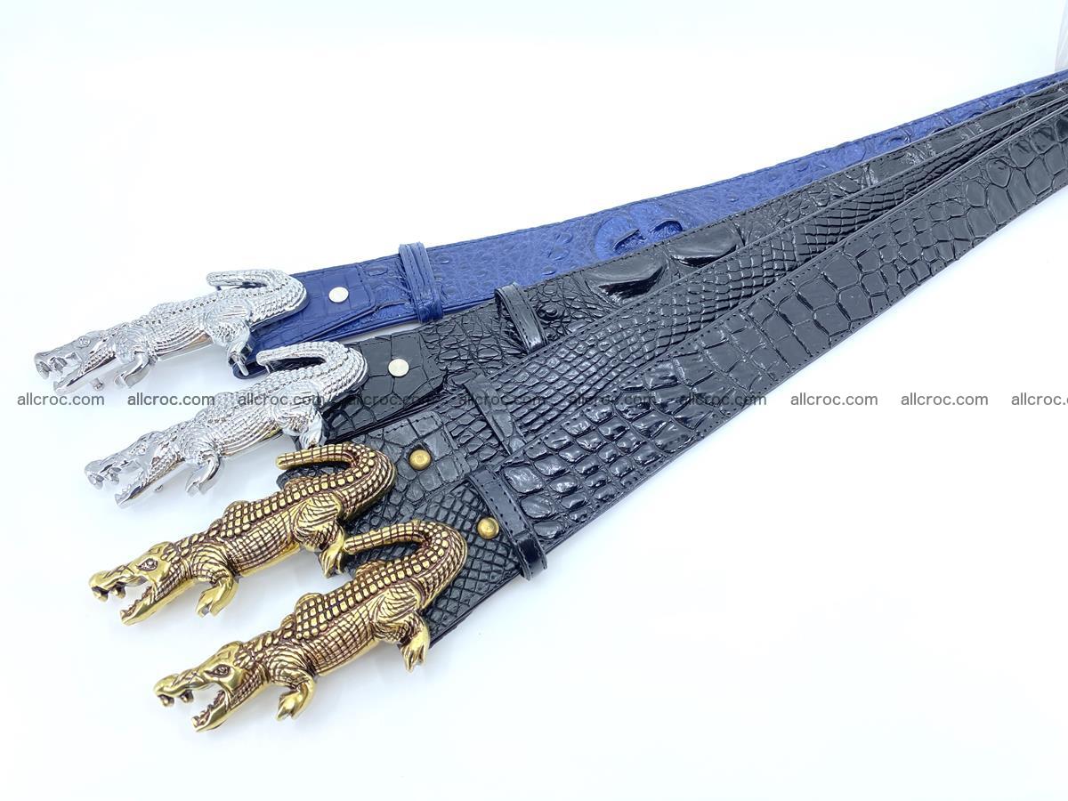 Handcrafted Crocodile leather belt 769 Foto 12