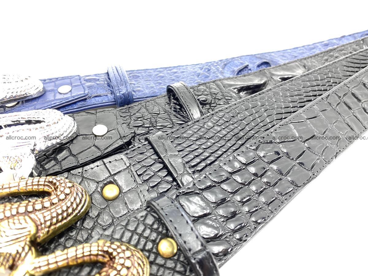 Handcrafted Crocodile leather belt 769 Foto 14
