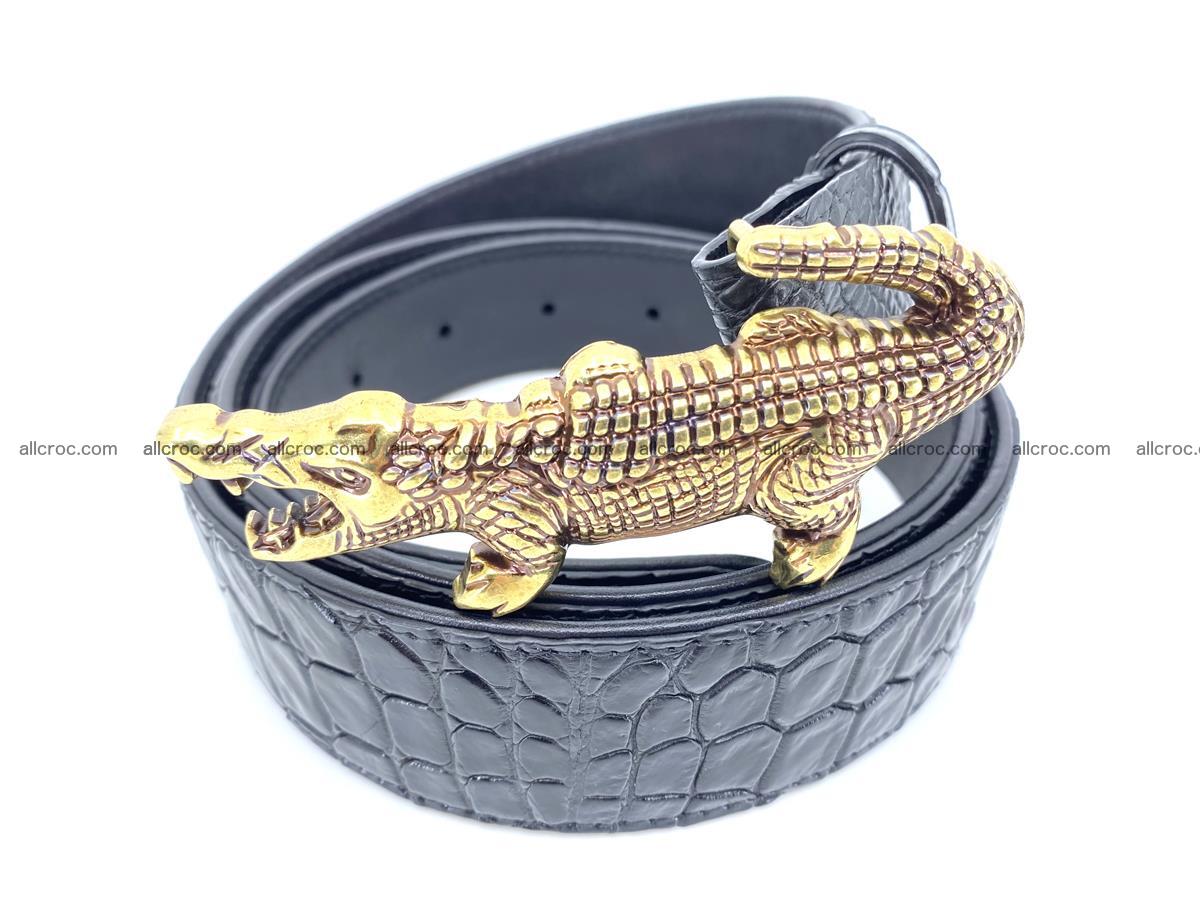 Handcrafted Crocodile leather belt 769 Foto 1