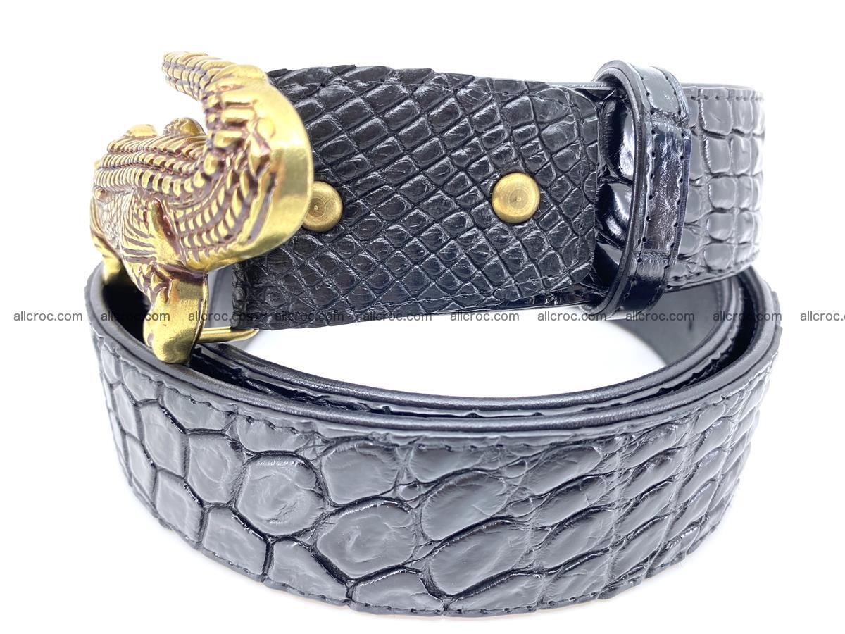 Handcrafted Crocodile leather belt 769 Foto 2