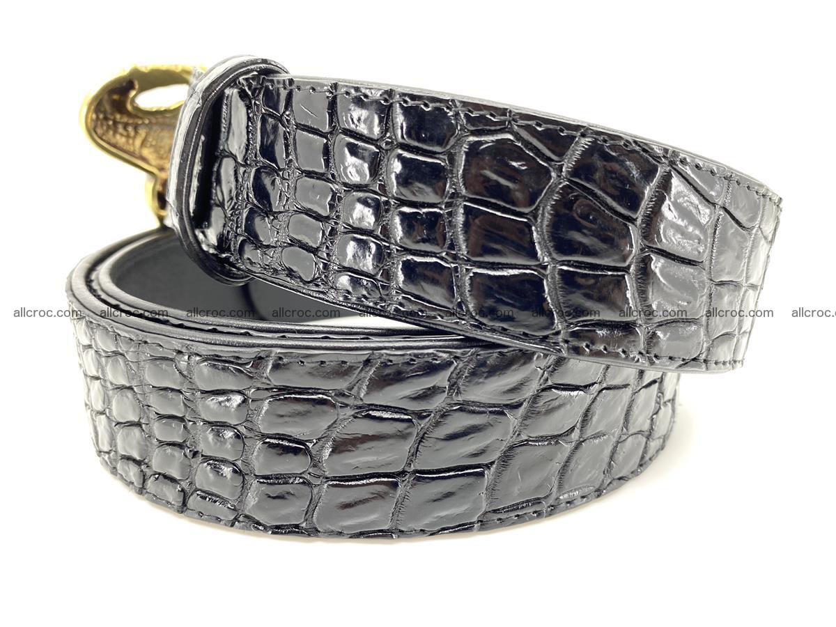 Handcrafted Crocodile leather belt 769 Foto 3