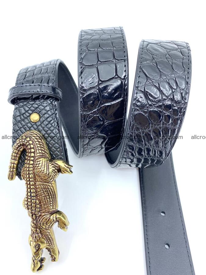 Handcrafted Crocodile leather belt 769 Foto 5