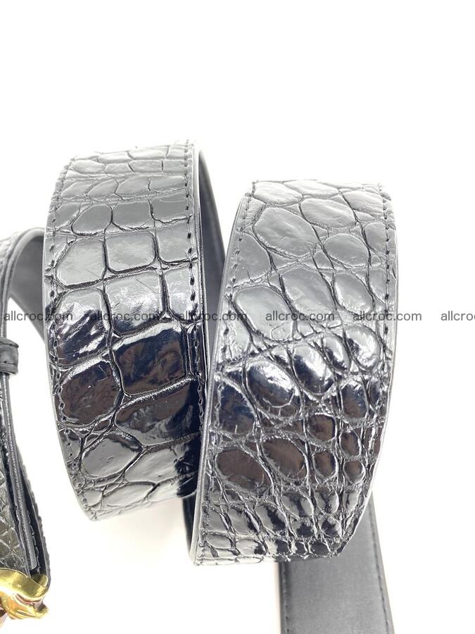 Handcrafted Crocodile leather belt 769 Foto 6
