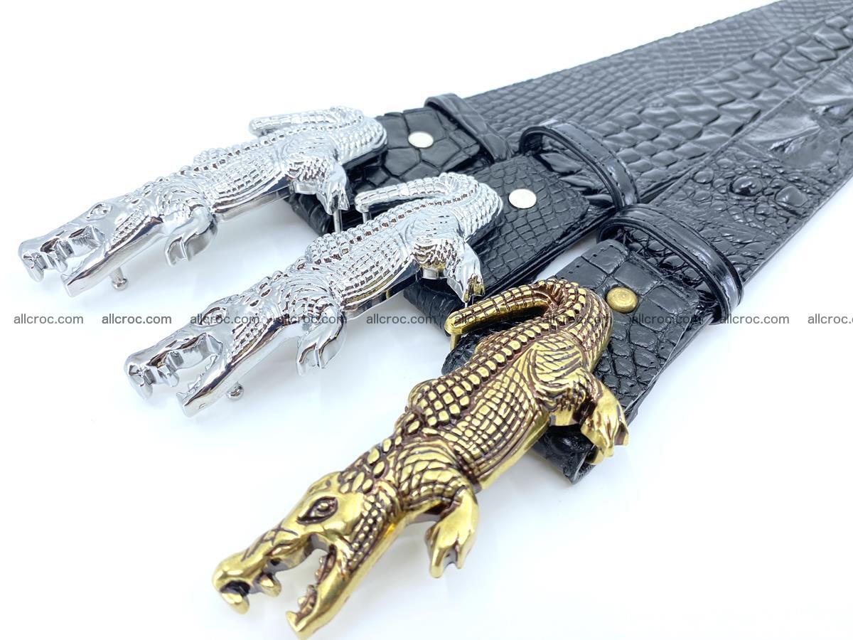 Handcrafted Crocodile leather belt 767 Foto 14