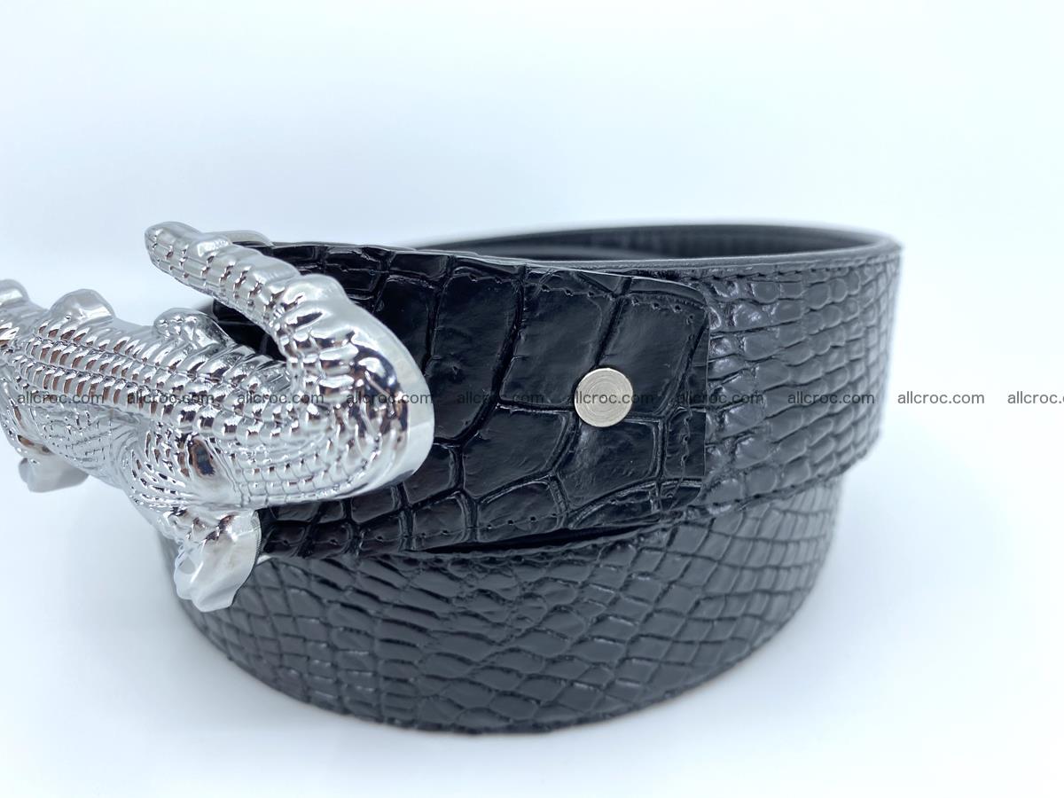 Handcrafted Crocodile leather belt 767 Foto 2