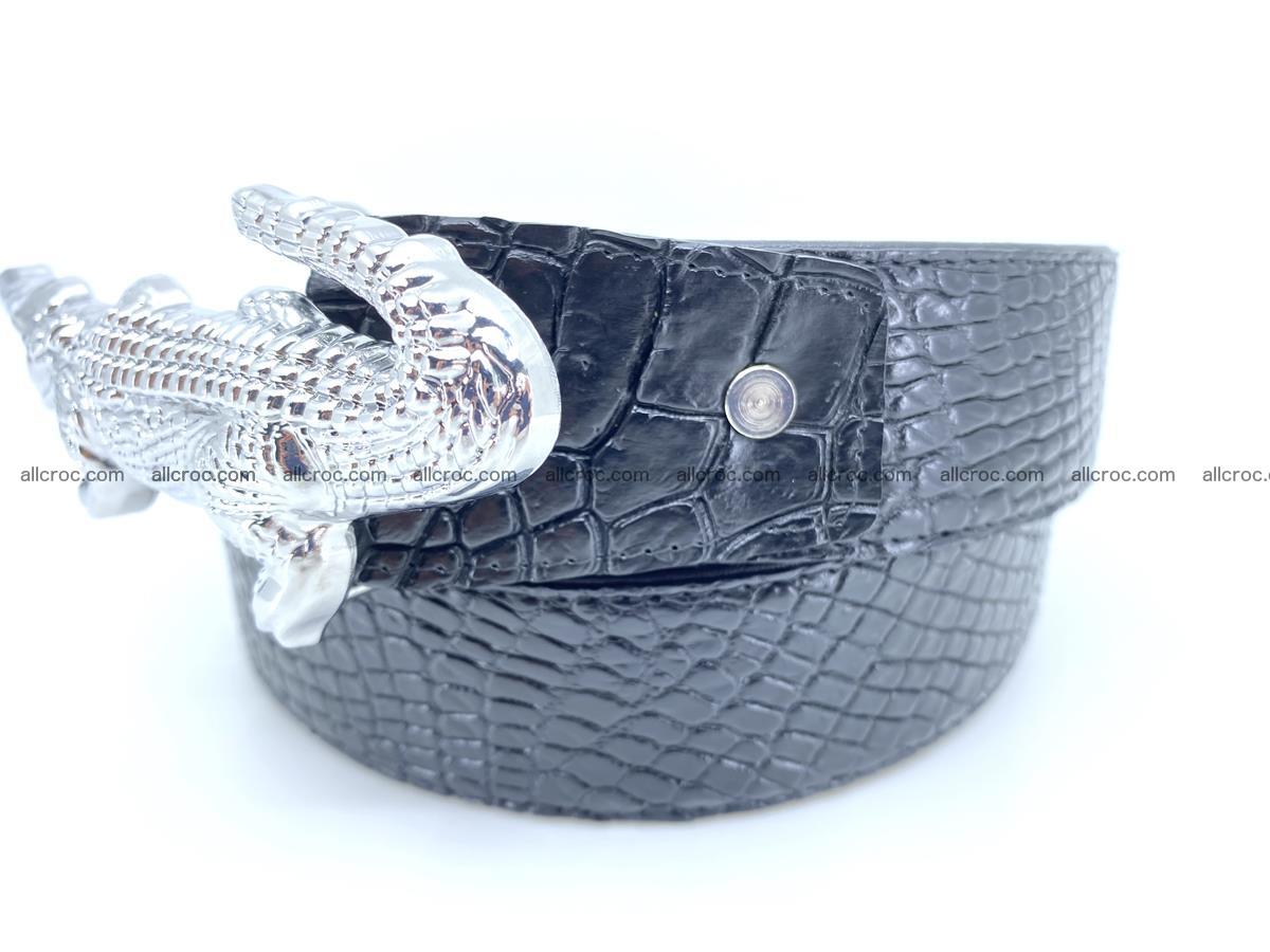 Handcrafted Crocodile leather belt 767 Foto 3