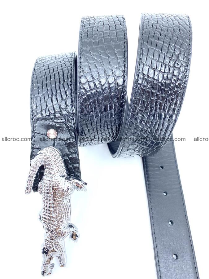 Handcrafted Crocodile leather belt 767 Foto 6