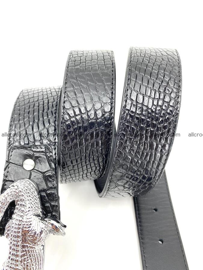 Handcrafted Crocodile leather belt 767 Foto 7