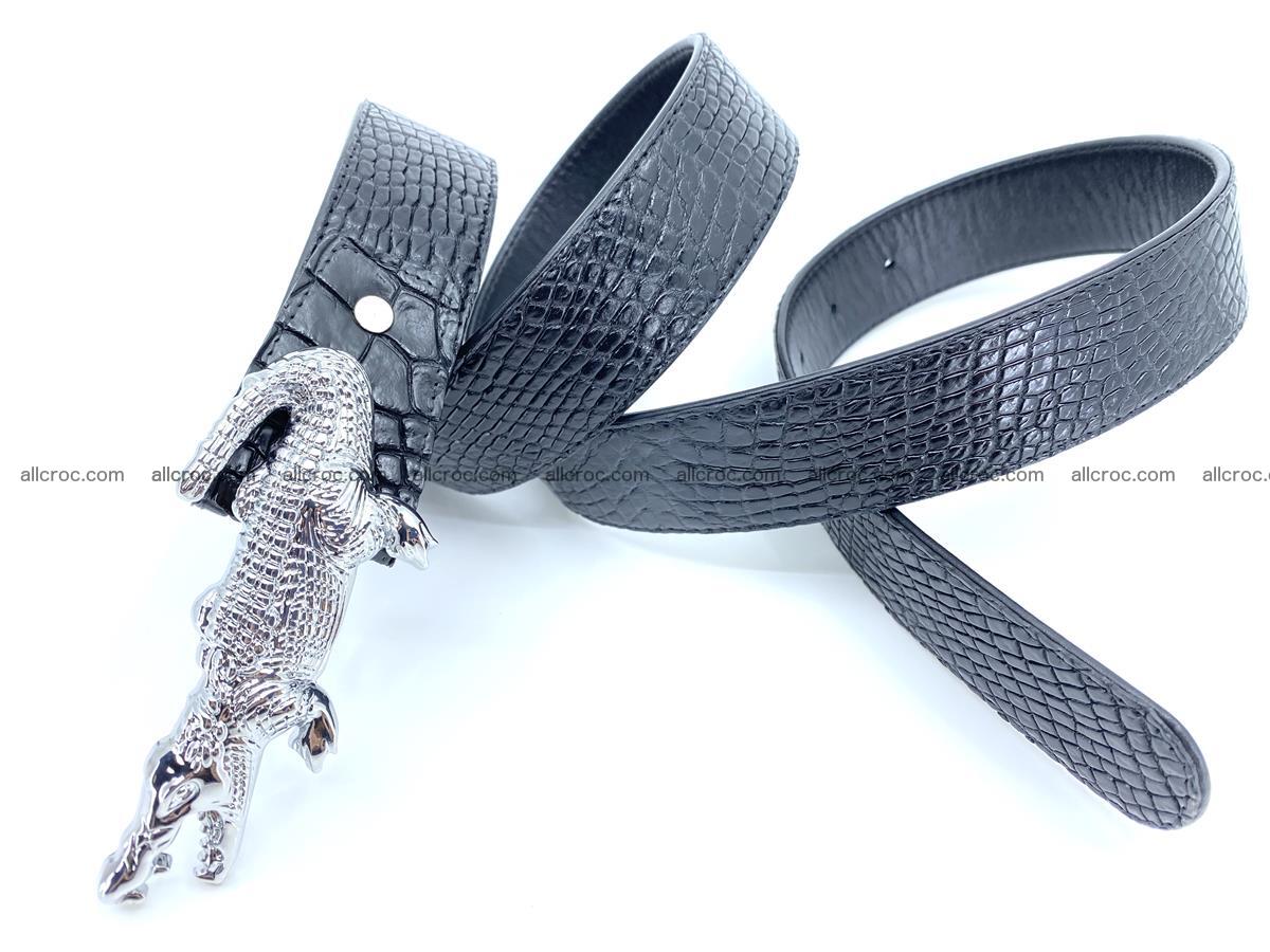 Handcrafted Crocodile leather belt 767 Foto 9