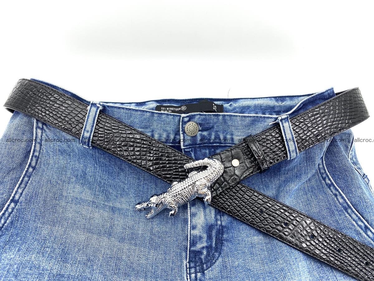 Handcrafted Crocodile leather belt 767 Foto 10