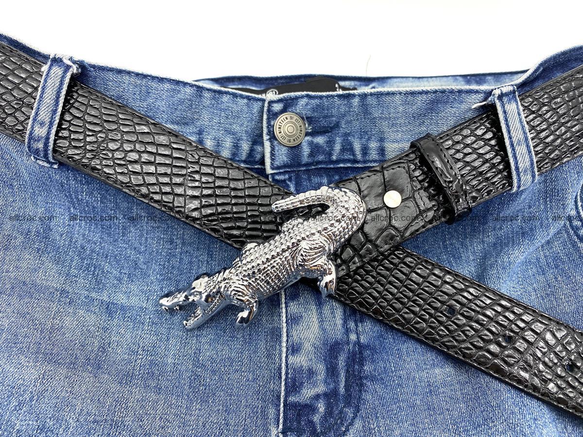 Handcrafted Crocodile leather belt 767 Foto 11