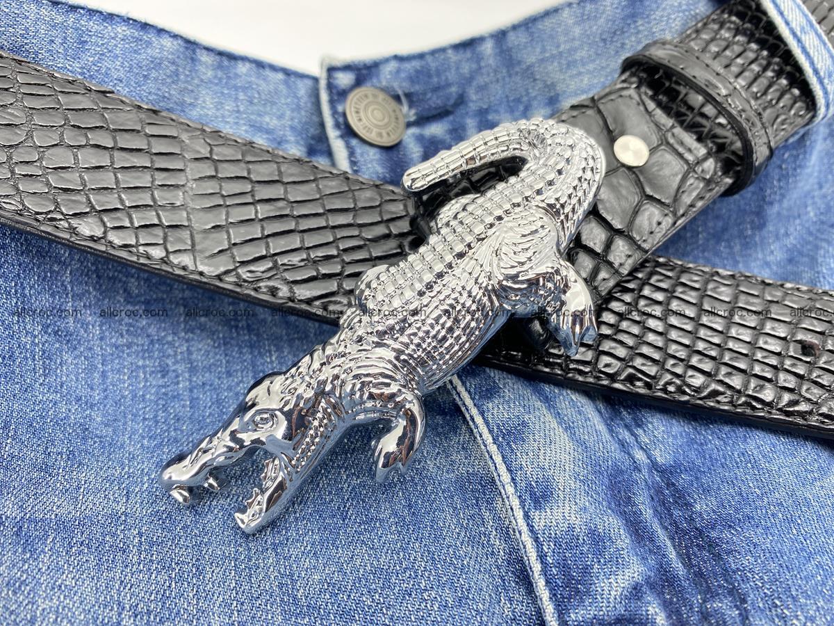 Handcrafted Crocodile leather belt 767 Foto 12