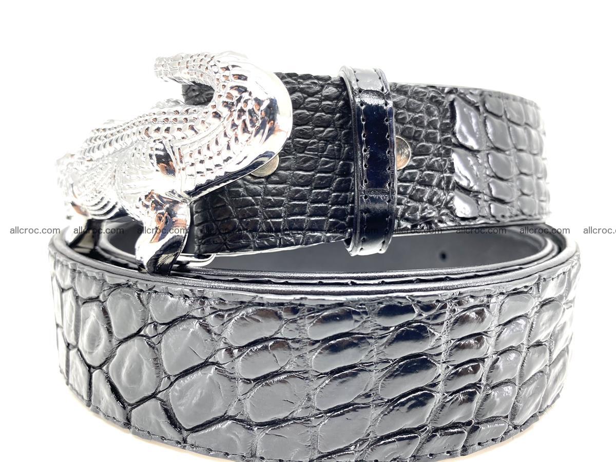 Handcrafted Crocodile leather belt 768 Foto 2