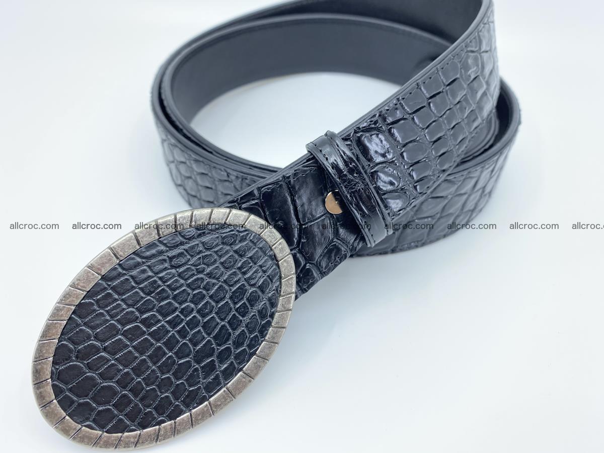 Handcrafted Crocodile leather belt 775 Foto 1
