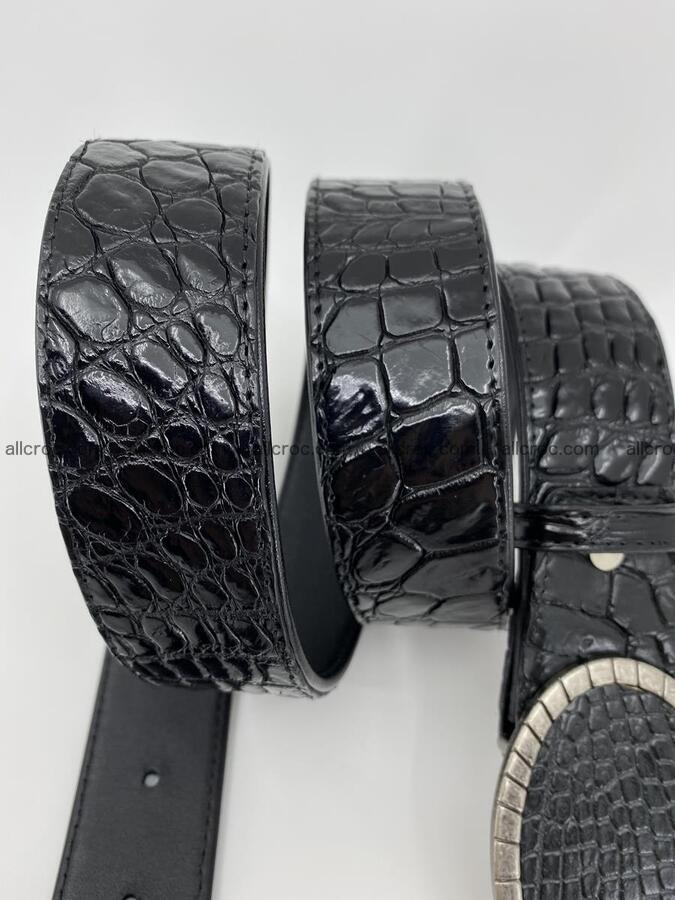 Handcrafted Crocodile leather belt 775 Foto 3