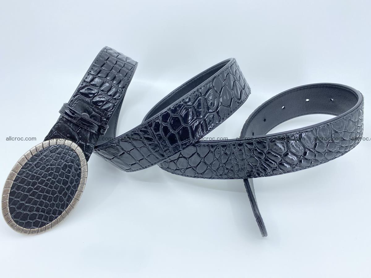 Handcrafted Crocodile leather belt 775 Foto 4