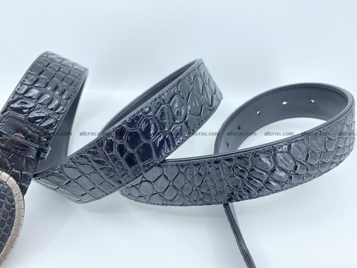 Handcrafted Crocodile leather belt 775 Foto 5