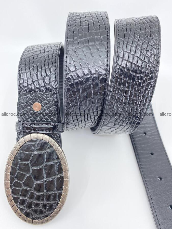 Handcrafted Crocodile leather belt 776 Foto 2