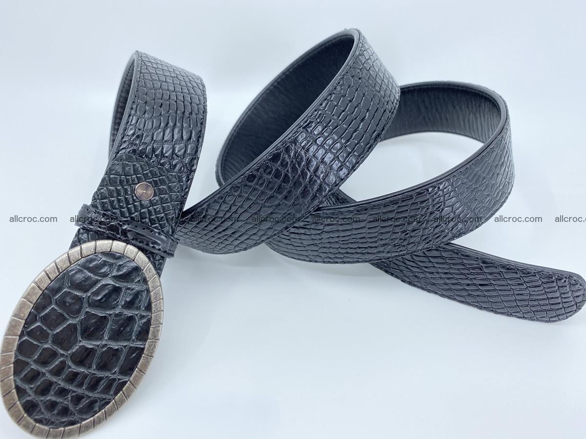 Handcrafted Crocodile leather belt 776 Foto 4