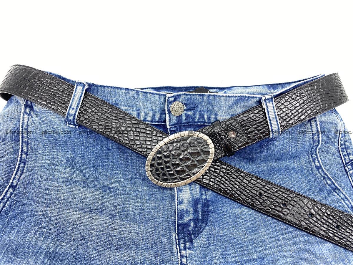 Handcrafted Crocodile leather belt 776 Foto 6