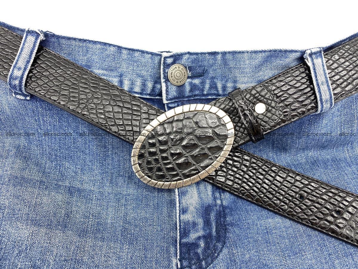 Handcrafted Crocodile leather belt 776 Foto 7