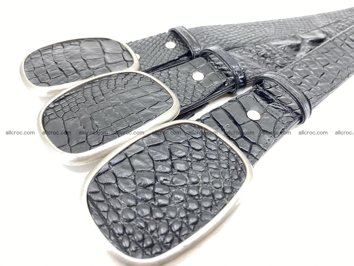 Handcrafted Crocodile leather belt 777 Foto 7
