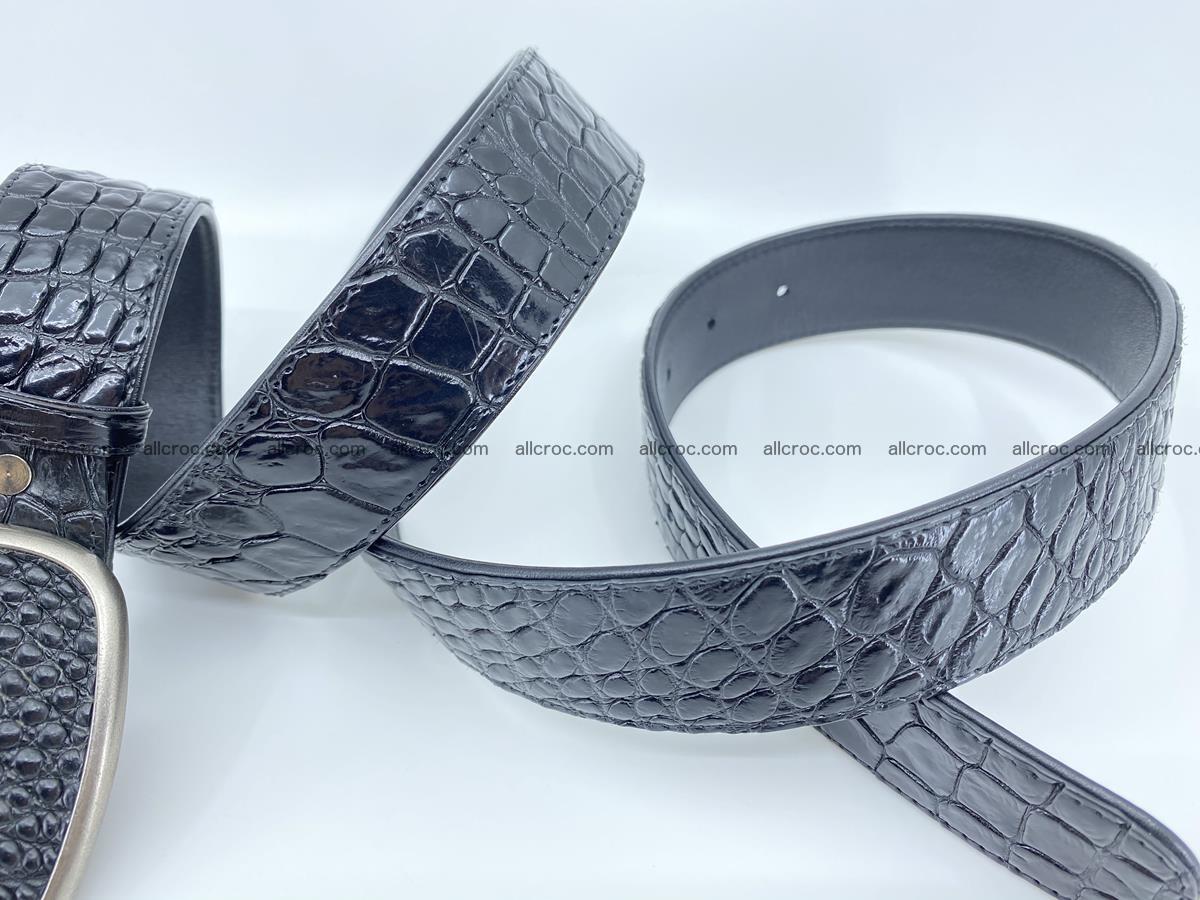 Handcrafted Crocodile leather belt 777 Foto 4
