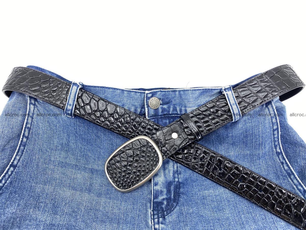 Handcrafted Crocodile leather belt 777 Foto 5
