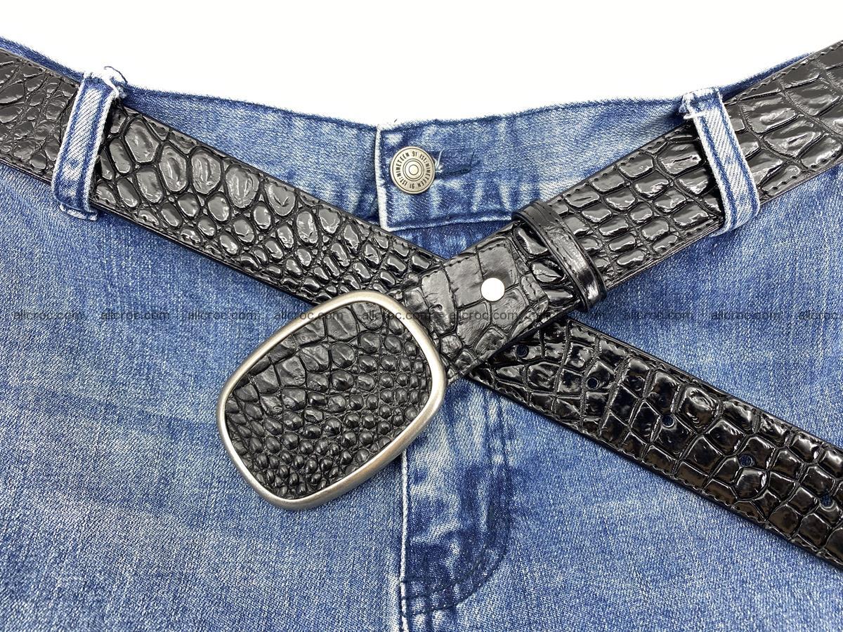 Handcrafted Crocodile leather belt 777 Foto 6