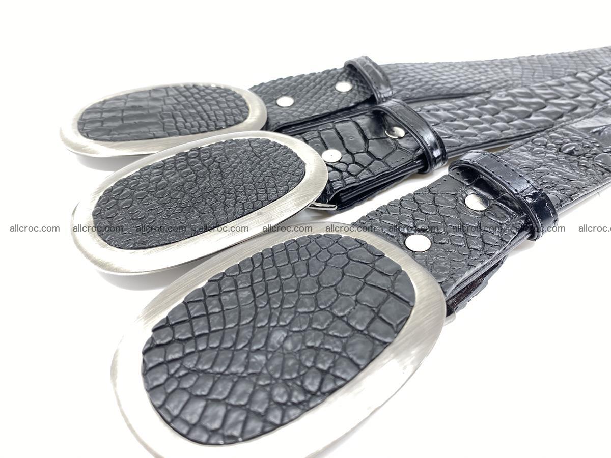 Handcrafted Crocodile leather belt 793 Foto 5