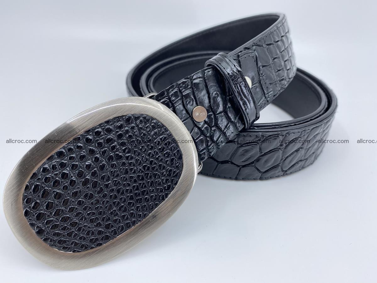 Handcrafted Crocodile leather belt 792 Foto 2