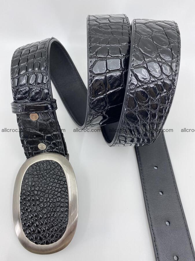 Handcrafted Crocodile leather belt 792 Foto 3