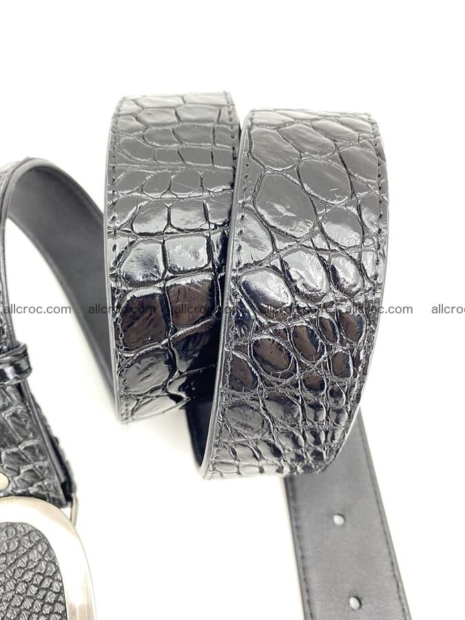 Handcrafted Crocodile leather belt 792 Foto 4