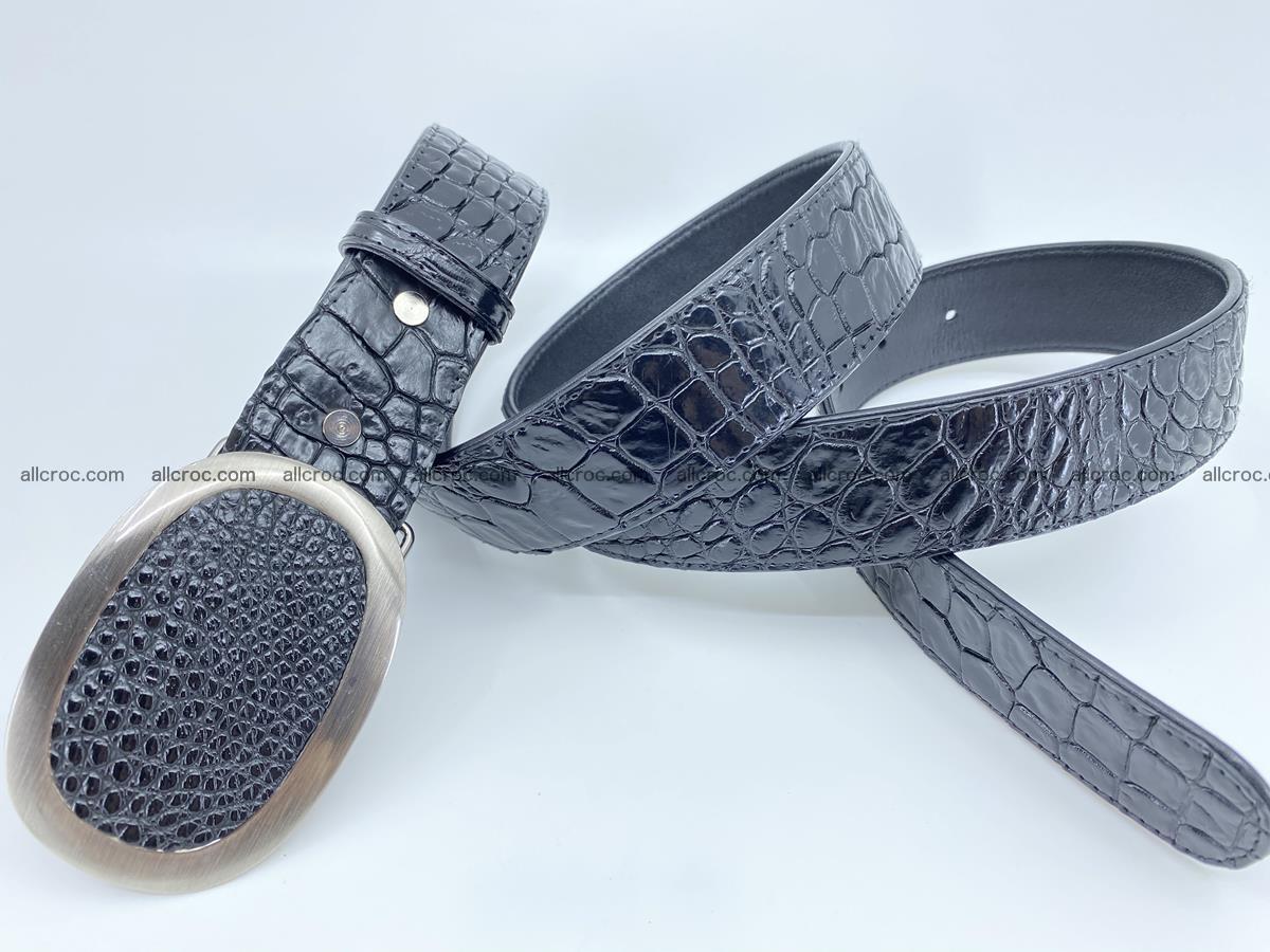 Handcrafted Crocodile leather belt 792 Foto 5