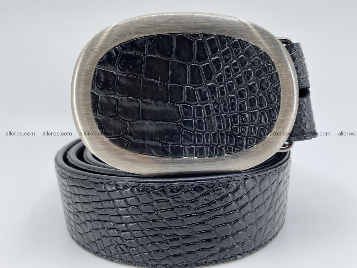 Handcrafted Crocodile leather belt 793 Foto 9
