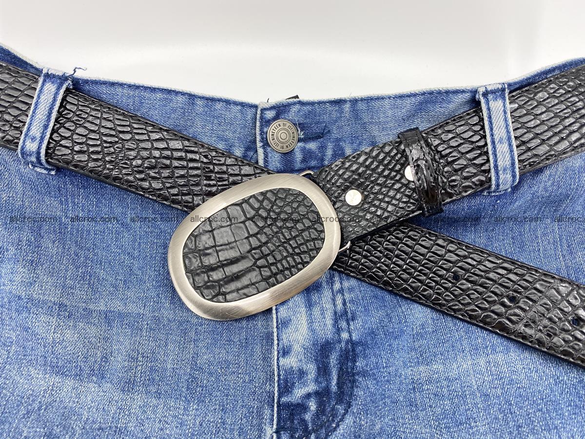 Handcrafted Crocodile leather belt 793 Foto 4