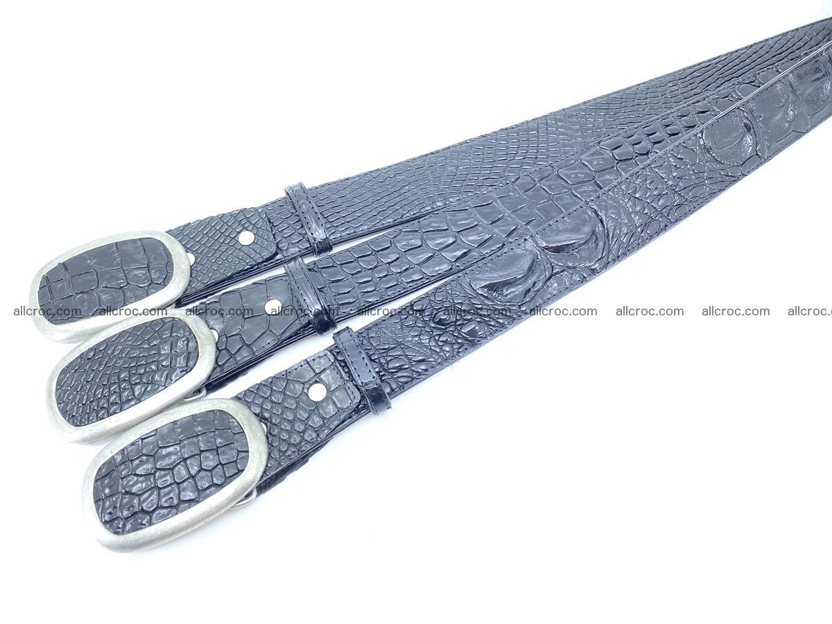 Handcrafted Crocodile leather belt 798 Foto 8