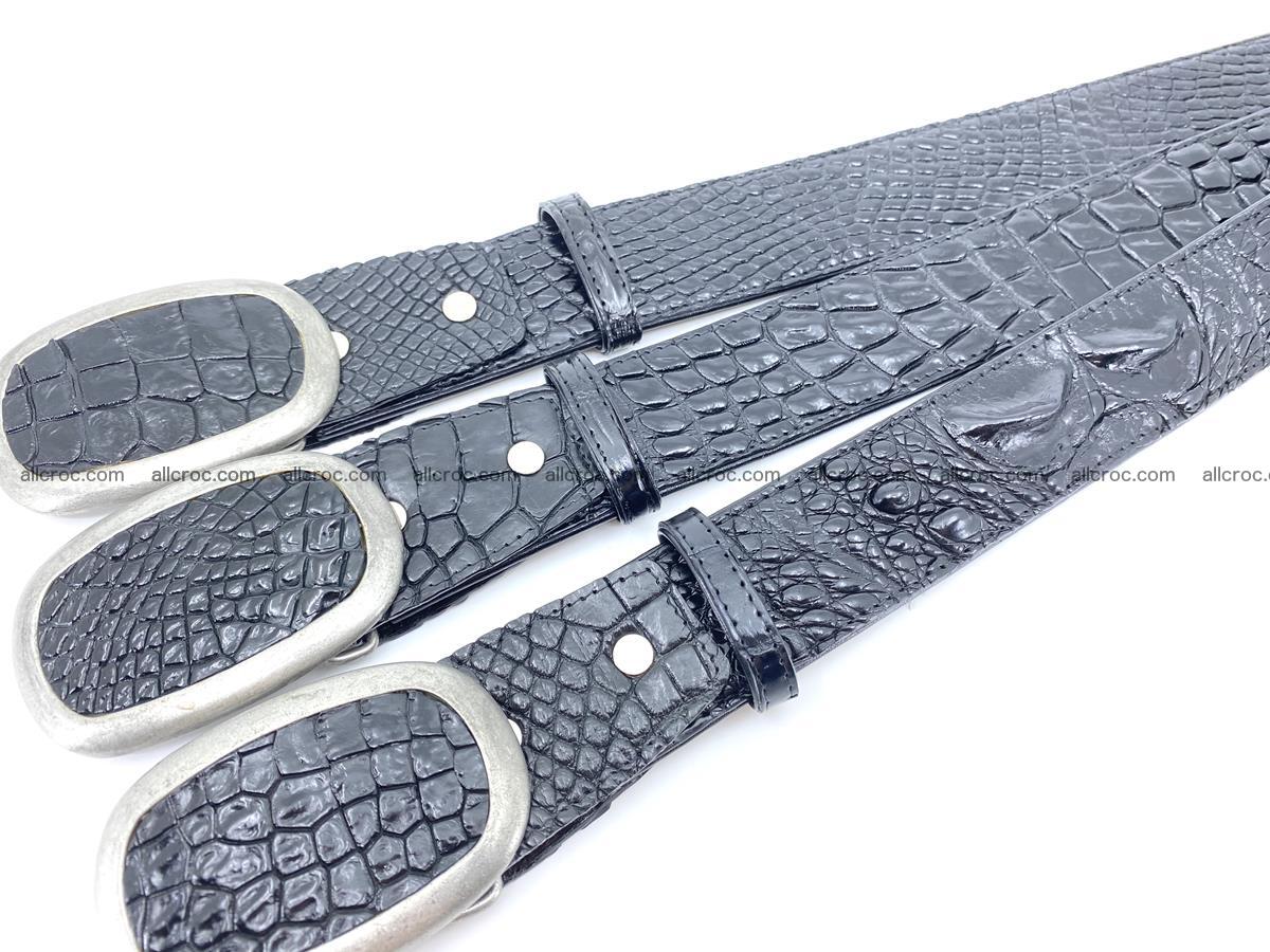 Handcrafted Crocodile leather belt 798 Foto 10