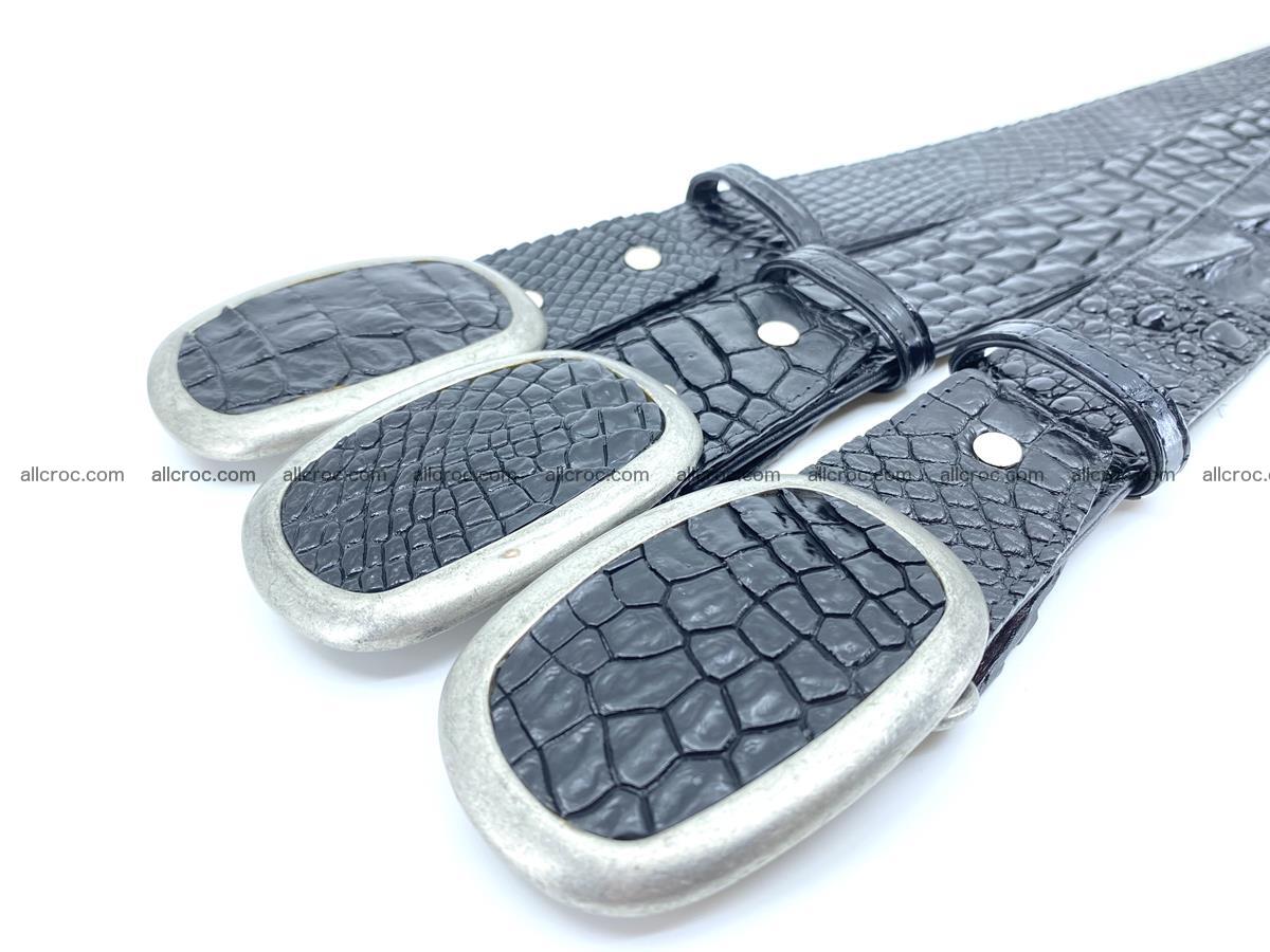 Handcrafted Crocodile leather belt 798 Foto 7